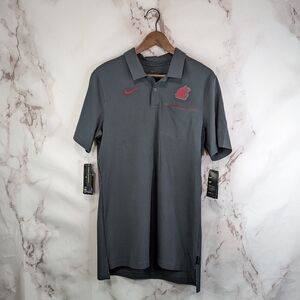 Washington State Cougars Shirt Men Small Polo Gray Short Sleeve Nike Dri Fit WSU